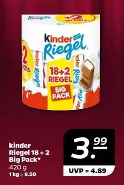 NETTO kinder Riegel 18 + 2 Big Pack Angebot