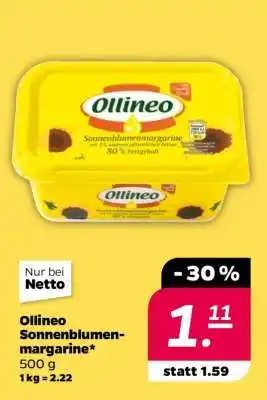 NETTO Ollineo Sonnenblumenmargarine Angebot