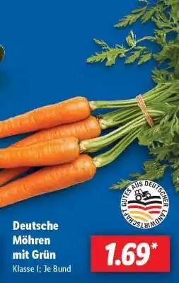 Lidl Deutsche Möhren mit Grün Angebot