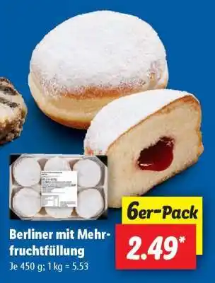 Lidl Berliner mit Mehrfruchtfüllung Angebot