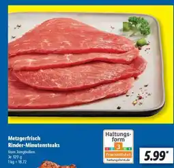Lidl Metzgerfrisch Rinder- Minutensteaks Angebot