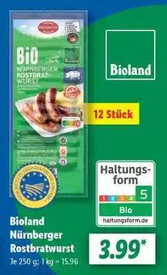 Lidl Bioland Nürnberger Rostbratwurst Angebot