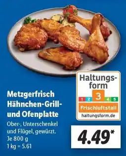 Lidl Metzgerfrisch Hähnchen-Grill- und Ofenplatte Angebot