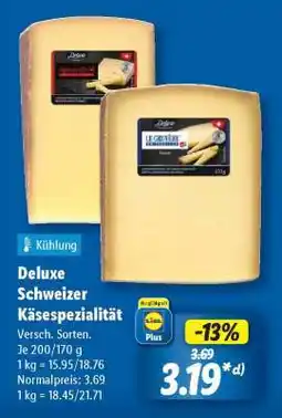Lidl Deluxe Schweizer Käsespezialität Angebot