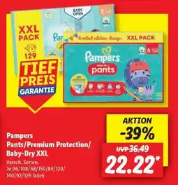 Lidl Pampers Pants/Premium Protection/Baby-Dry XXL Angebot