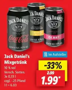 Lidl Jack Daniel’s Mixgetränk Angebot