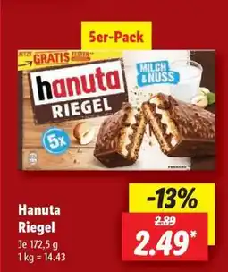 Lidl hanuta Riegel Angebot