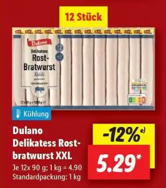 Lidl Dulano Delikatess Rostbratwurst XXL Angebot