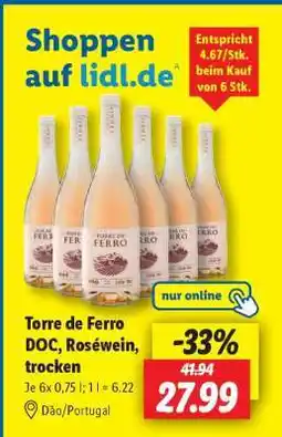 Lidl Torre de Ferro DOC, Roséwein, trocken Angebot