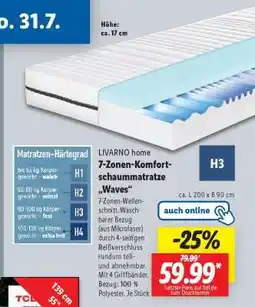 Lidl LIVARNO home 7-Zonen-Komfortschaummatratze „Waves“ Angebot