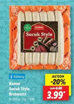 Lidl Kamar Sucuk Style Bratwurst Angebot