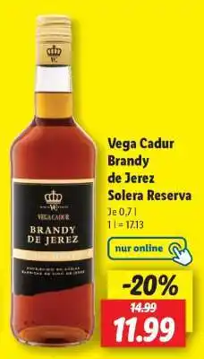 Lidl Vega Cadur Brandy de Jerez Solera Reserva Angebot