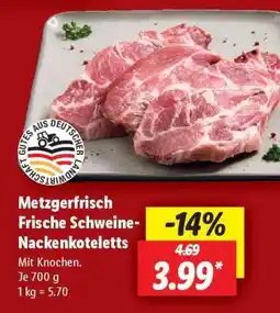 Lidl Metzgerfrisch Frische Schweine-nackenkoteletts Angebot