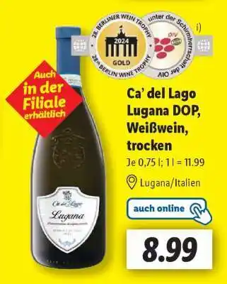 Lidl Ca’ del Lago Lugana DOP, Weißwein, trocken Angebot