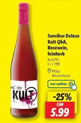 Lidl Sansibar Deluxe Kult QbA, Roséwein, feinherb Angebot