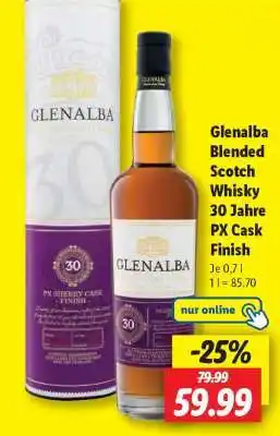 Lidl Glenalba Blended Scotch Whisky 30 Jahre PX Cask Finish Angebot