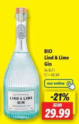 Lidl Bio Lind & Lime Gin Angebot