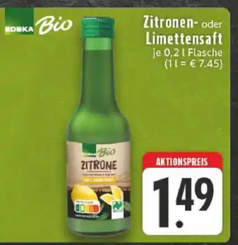 Edeka Zitronen- oder Limettensaft Angebot