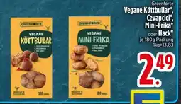Edeka Greenforce Vegane Köttbullar, Cevapcici, Mini-Frika oder Hack Angebot
