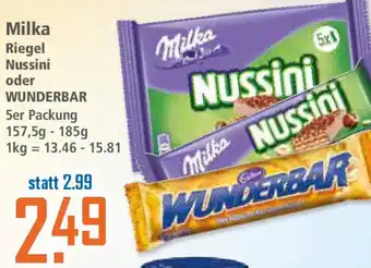 Klaas und Kock Milka Riegel Nussini oder WUNDERBAR Angebot