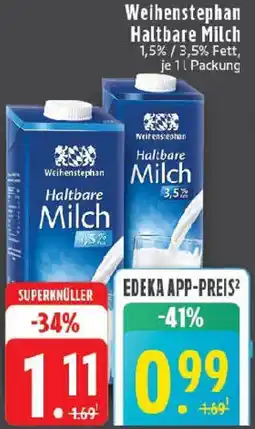 Edeka Weihenstephan Haltbare Milch Angebot