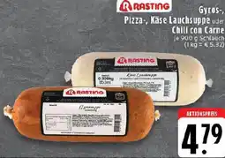 Edeka RASTING Gyros-, Pizza-, Käse Lauchsuppe oder Chili con Carne Angebot