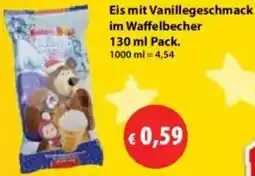 Mix Markt Eis mit Vanillegeschmack im Waffelbecher Angebot