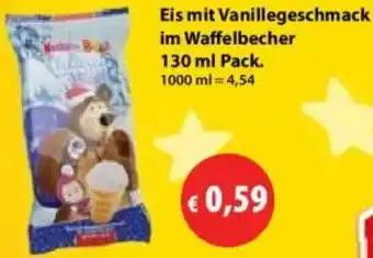 Mix Markt Eis mit Vanillegeschmack im Waffelbecher Angebot