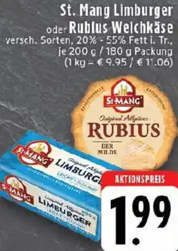 Edeka St. Mang Limburger oder Rubius Weichkäse Angebot