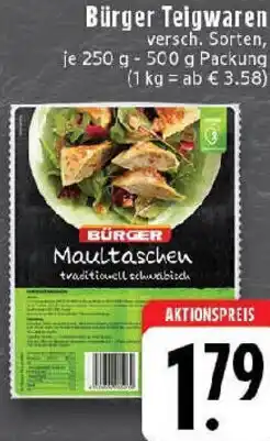 Edeka Bürger Teigwaren Angebot