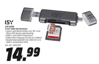 MediaMarkt Isy icr-6000 2-in1-usb-kartenleser Angebot