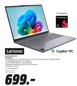 MediaMarkt Lenovo ideapad slim 3x notebook Angebot