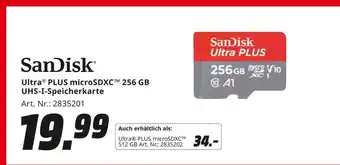MediaMarkt Sandisk ultra plus microsdxc 256 gb uhs-i-speicherkarte Angebot
