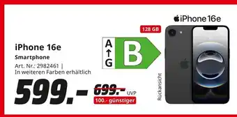 MediaMarkt Apple smartphone iphone 16e Angebot