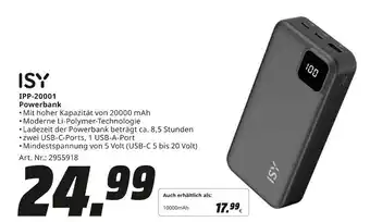 MediaMarkt Isy ipp-20001 powerbank Angebot