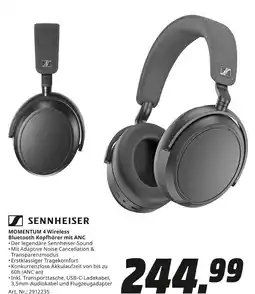 MediaMarkt Sennheiser momentum 4 wireless bluetooth kopfhörer mit anc Angebot