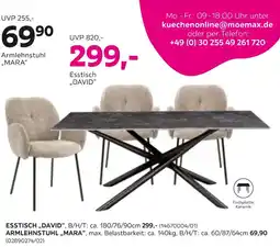 Mömax Esstisch „david“ oder armlehnstuhl „mara“ Angebot