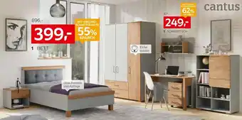 XXXLutz Cantus bett, nachtschrank, drehtürenschrank, schreibtisch, rollcontainer oder regal Angebot