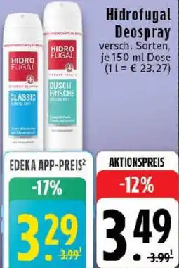 Edeka Hidrofugal Deospray Angebot