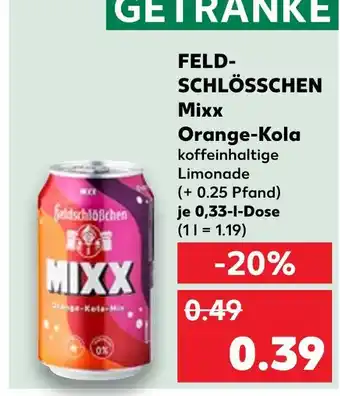 Kaufland Feldschlösschen mixx orange-kola Angebot