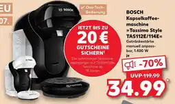 Kaufland Bosch kapselkaffeemaschine tassimo style tas112e/114e Angebot