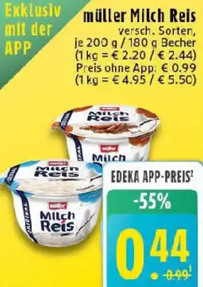Edeka müller Milch Reis Angebot