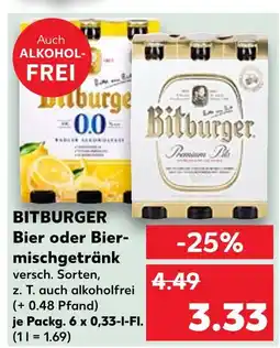 Kaufland Bitburger bier oder biermischgetränk Angebot