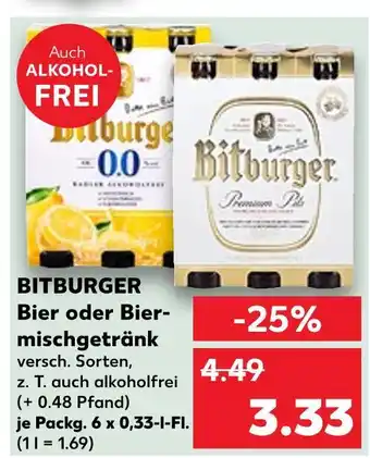 Kaufland Bitburger bier oder biermischgetränk Angebot