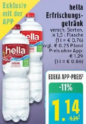 Edeka hella Erfrischungsgetränk Angebot