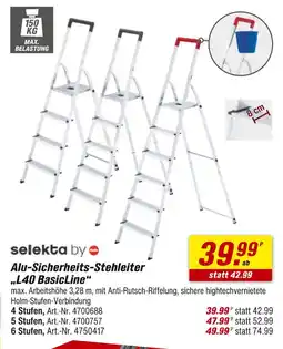 toom Baumarkt Selekta alu-sicherheits-stehleiter „l40 basicline“ Angebot