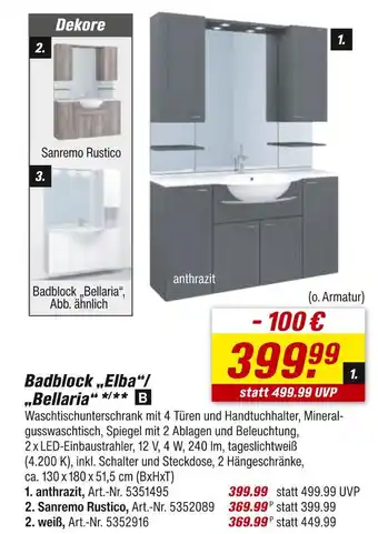 toom Baumarkt Badblock elba/bellaria anthrazit Angebot