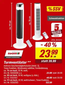 toom Baumarkt Turmventilator Angebot
