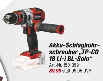 toom Baumarkt Einhell akku-schlagbohrschrauber tp-cd 18 li-i bl-solo Angebot