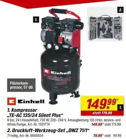 toom Baumarkt Einhell kompressor te-ac 135/24 silent plus Angebot